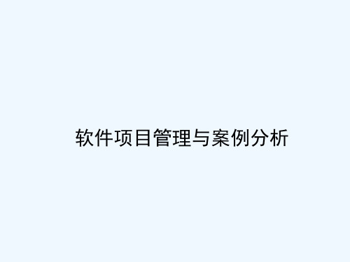 软件项目管理与案例分析报告