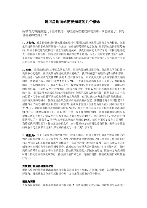 调卫星地面站需要知道的几个概念.
