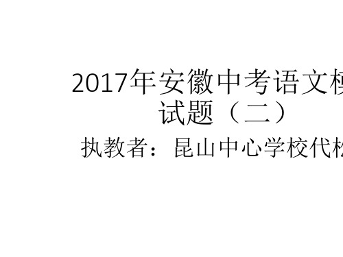 2017年中考语文模拟试题2份(安徽省)完美版