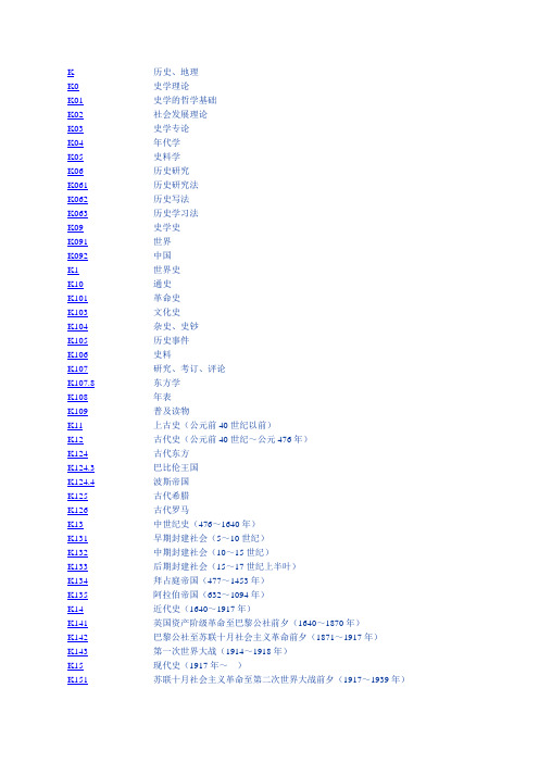 历史类中国图书分类法