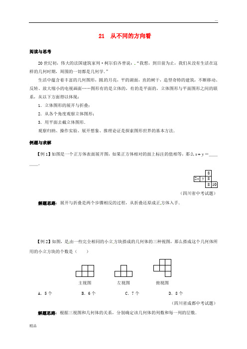 2020七年级数学下册 培优新帮手 专题21 从不同的方向看试题 (新版)新人教版