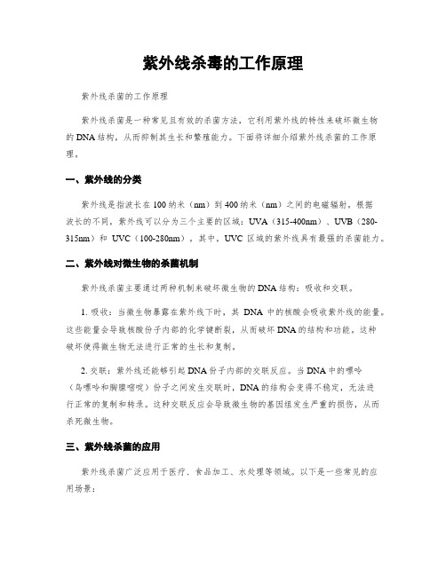 紫外线杀毒的工作原理
