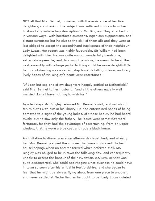 小说连载：Pride And prejudice 傲慢与偏见 CHAPTER 03