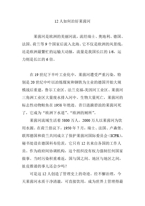 12人如何治好莱茵河
