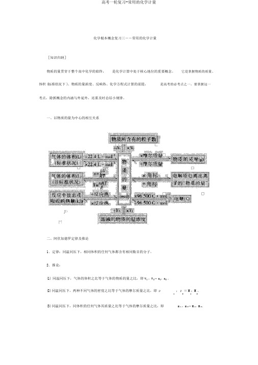 高考一轮复习-常用的化学计量