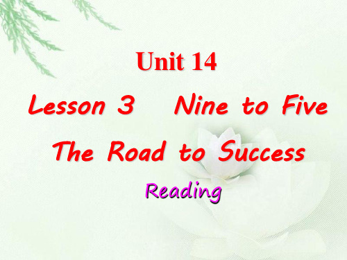 unit 14 lesson3 The Road to Success (公开课)讲课教案