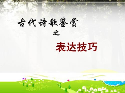 古代诗歌鉴赏之表达技巧zhj