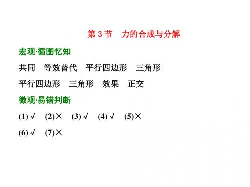 四川省高考物理一轮(习题课件+高考题库+考点通关)：第二章++相互作用(18份)第二章第3节  力的