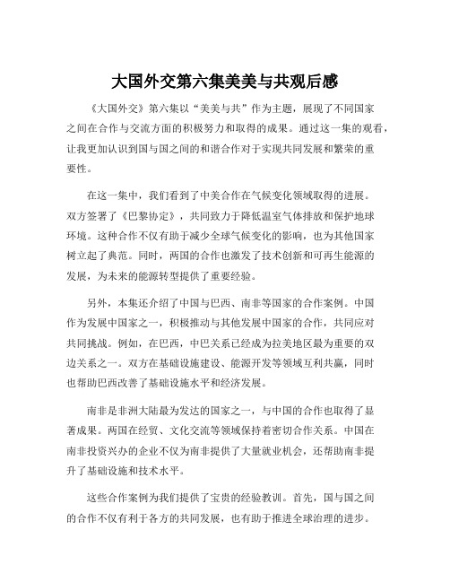 大国外交第六集美美与共观后感