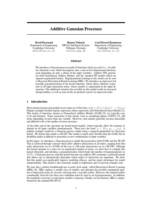 Additive Gaussian Processes