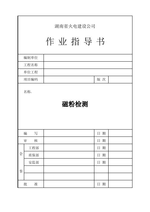 磁粉检测通用作业指导书要点
