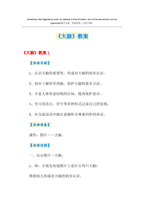 《大脑》教案