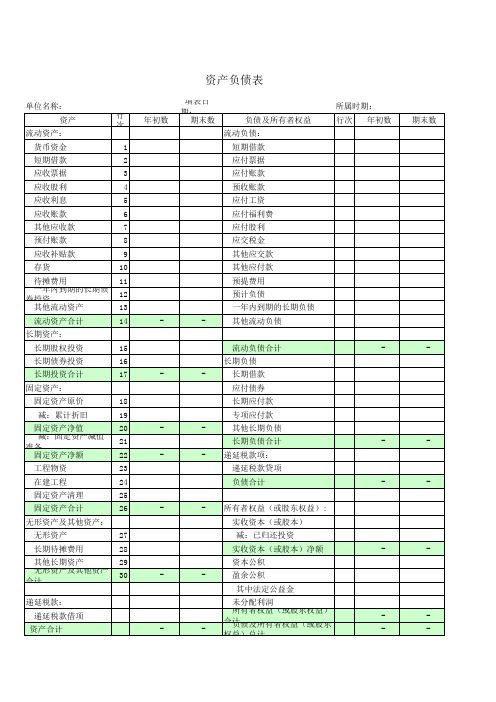 资产负债表.利润表电子版