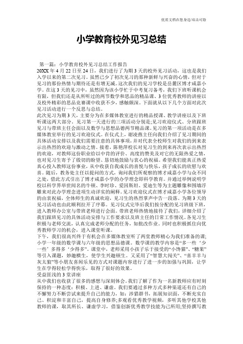 小学教育校外见习总结