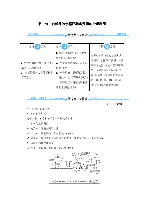 2020版高考地理总复习第三章地球上的水第一节自然界的水循环和水资源的合理利用讲义(含解析)新人教版