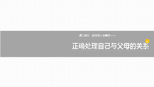 2017年中考政治复习：8 正确处理自己与父母的关系 (共21张PPT)