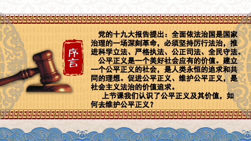 人教版道德与法治八年级 下册. 公平正义的守护 2