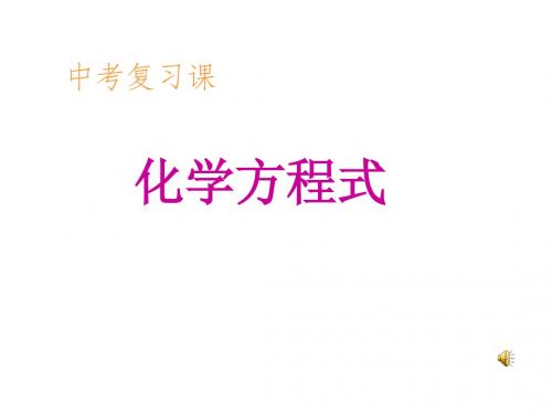 中考复习之化学方程式--浙教版