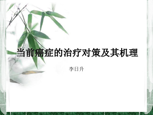 当前癌症的治疗对策及其机理