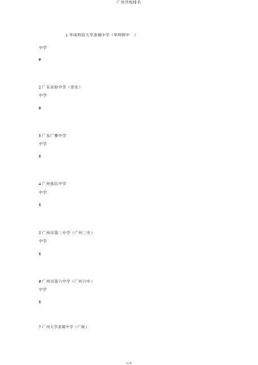 广州学校排名