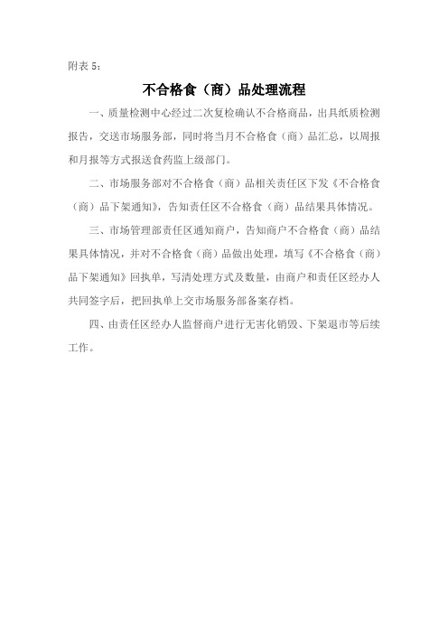 不合格食(商)品处理流程