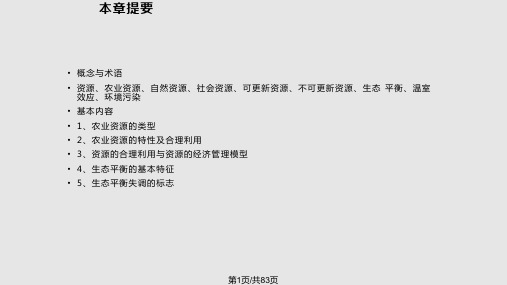 农业资源利用与农业生态环境保护PPT课件