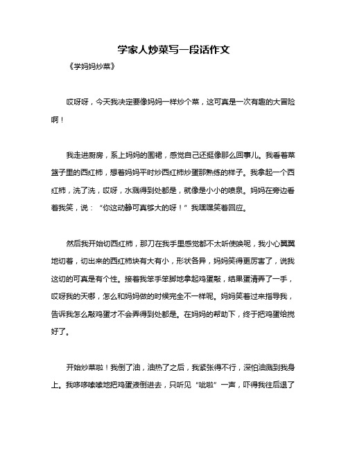 学家人炒菜写一段话作文