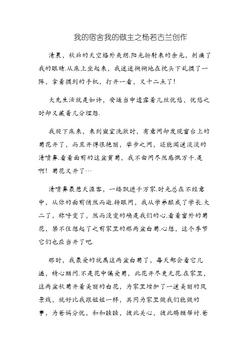 我的宿舍我做主