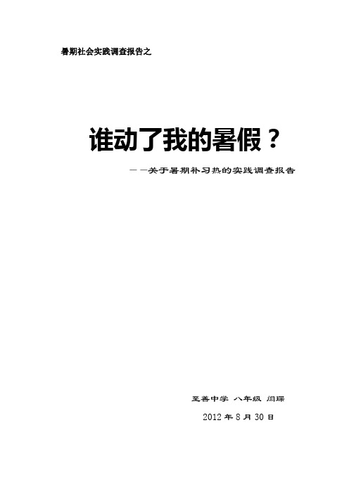 中小学生补课现状实践报告
