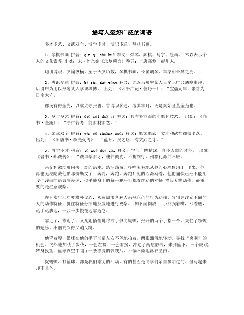 描写人爱好广泛的词语