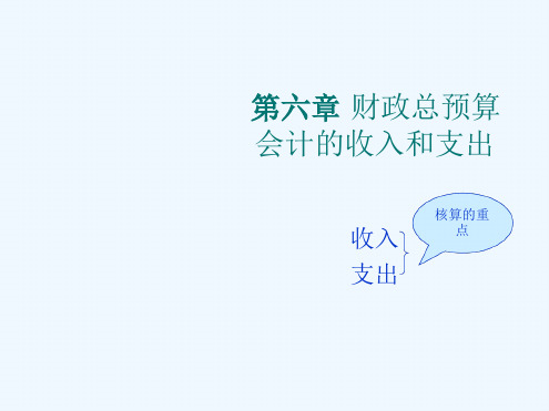 财政总预算会计的收入与支出概述