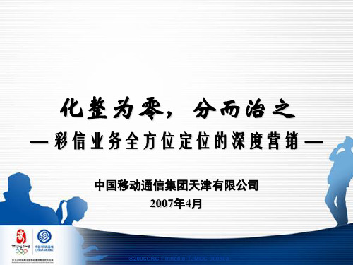 天津公司“彩信业务全方位定位的深度营销”案例(0423)