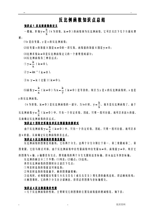 反比例函数知识点总结