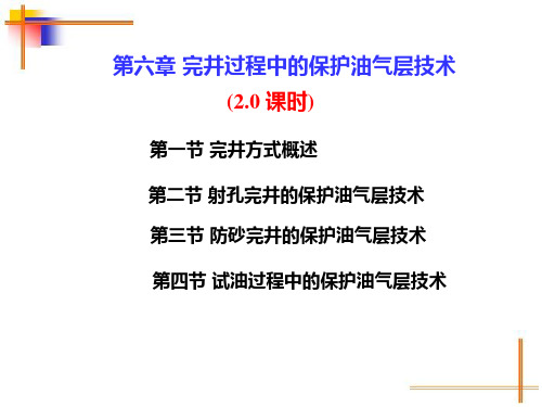 储层保护第六章 完井过程中的保护油气层技术