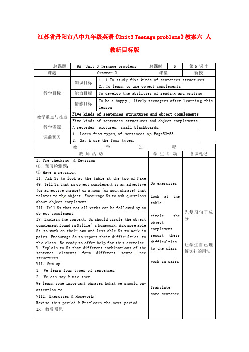 英语《UnitTeenageproblems》教案六人教新目标版