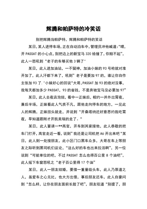 辉腾和帕萨特的冷笑话