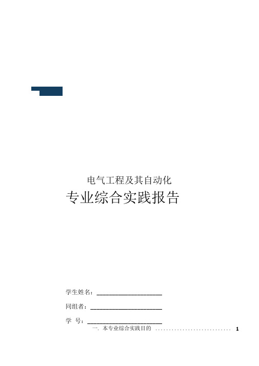 中国石油大学(华东)电气工程和自动化专业综合实践报告