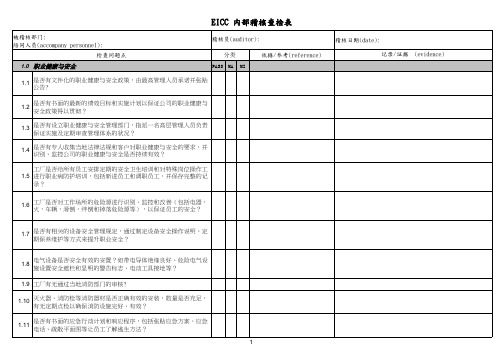 EICC 内部稽核插查检表