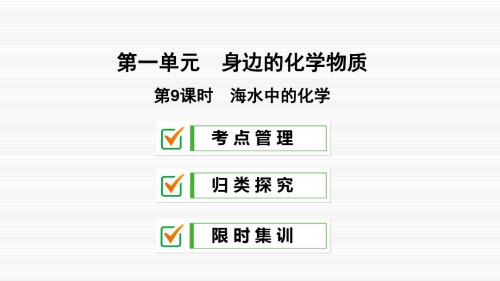 人教版九年级化学中考复习课件(第9课时 海水中的化学)