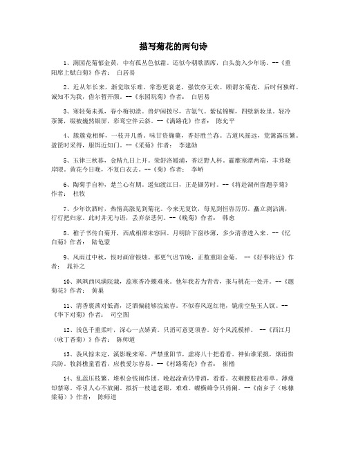 描写菊花的两句诗
