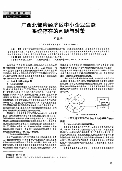 广西北部湾经济区中小企业生态系统存在的问题与对策