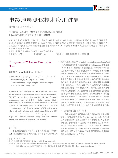 电缆地层测试技术应用进展