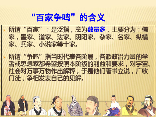 岳麓书社版高中历史必修三1.2《战国时期的百家争鸣》(共26张PPT)