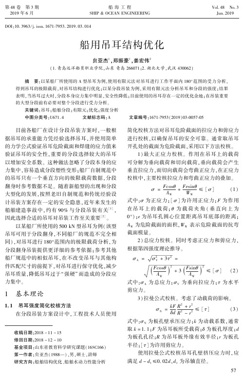 船用吊耳结构优化