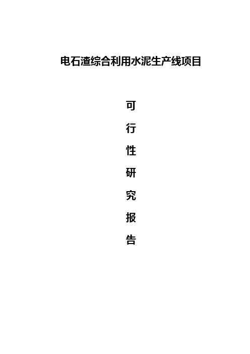 (项目管理)电石渣综合利用水泥生产线项目可行性研究报告