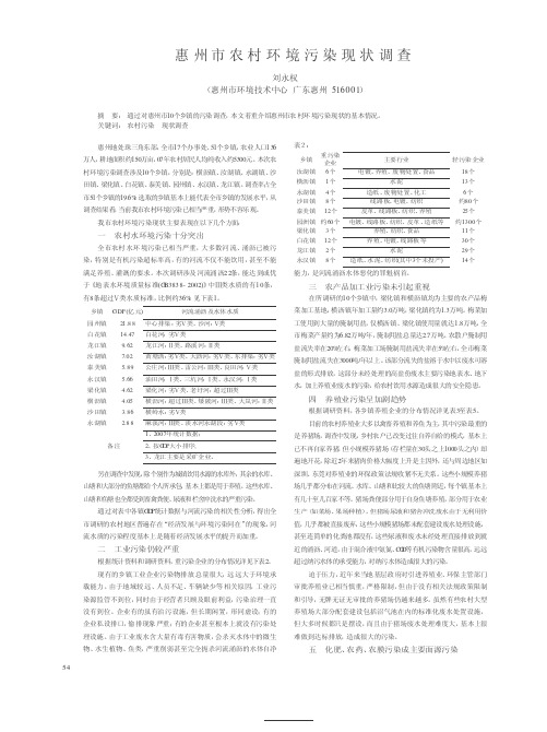 惠州市农村环境污染现状调查