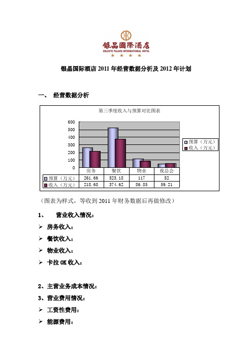 XX国际酒店2011年经营数据分析及2012年计划
