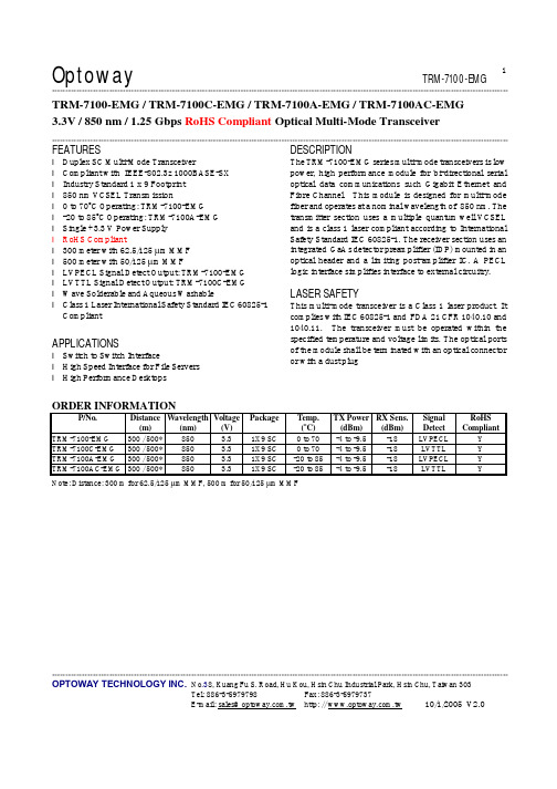 TRM-7100-EMG中文资料