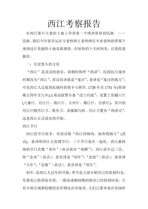 西江考察报告