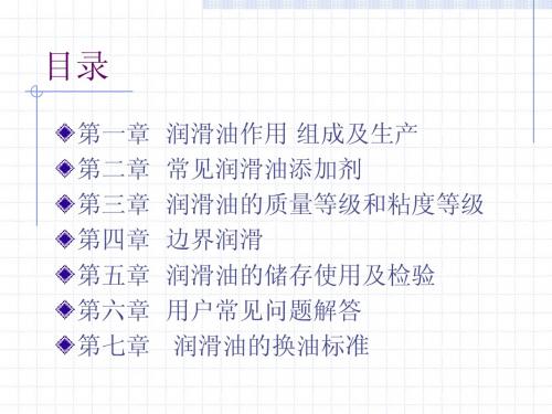 润滑油基础知识讲义